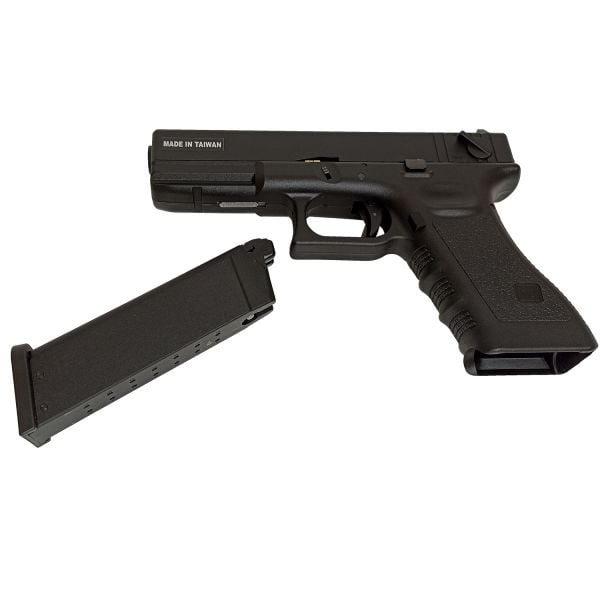 KJW G18 Glock18 Metal Slide SIYAH GBB Airsoft Auto Glock Tabanca KP-18-BK