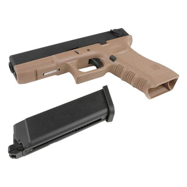 KJW G18 Glock18 Metal Slide TAN GBB Airsoft Tabanca KP-18-TAN