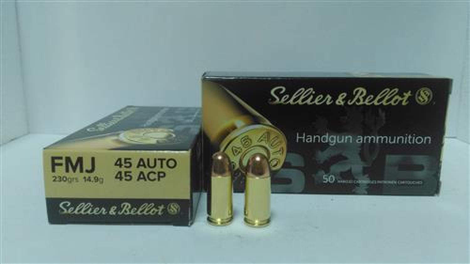 45 ACP. SELLIER&BELLOT (FMJ-230 GRN) TABANCA FİŞEĞİ