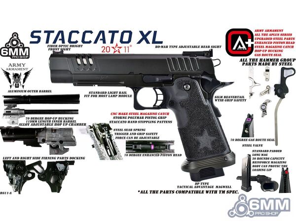 EMG STACCATO XL 2011 Gas Blowback T8 Airsoft Tabanca 108395