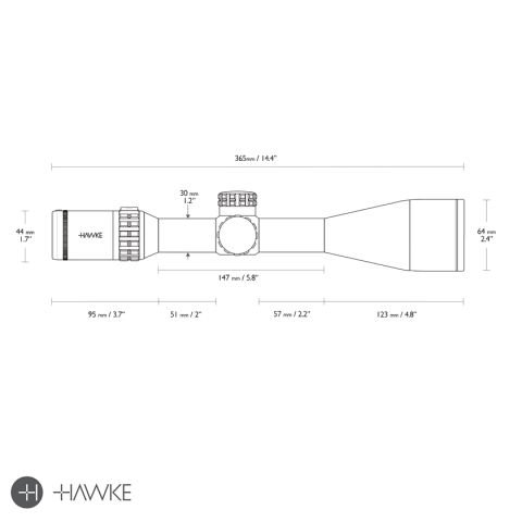 HAWKE18540 Frontier FFP 5-25x56 SF IR (FFP Mil Pro 25x) Tüfek Dürbünü