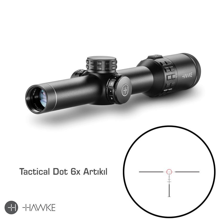 HAWKE 18402 FRONTIER 30 1-6x24 Tactical Dot 6x Reticle Tüfek Dürbünü