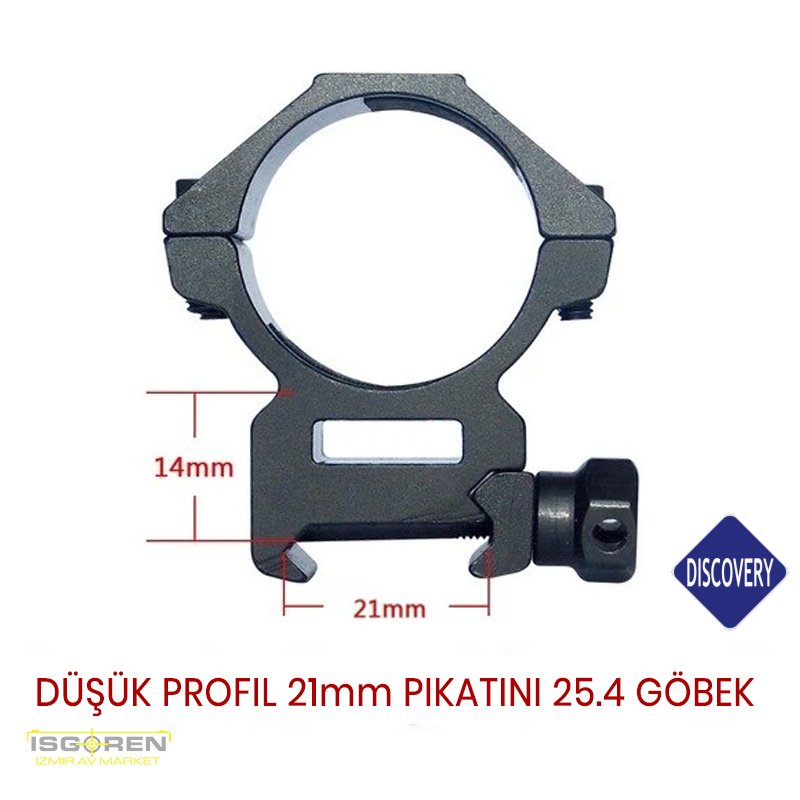 Discovery 21mm Pikatini Ray için Düşük Profil 25.4mm Göbek Dürbün Ayağı 180208