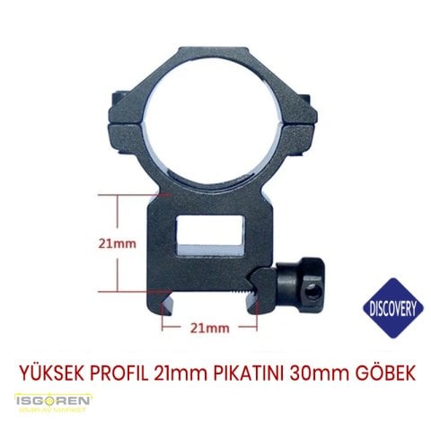 Discovery 21mm Pikatini Ray için Yüksek Profil 30mm Göbek Dürbün Ayağı 180211