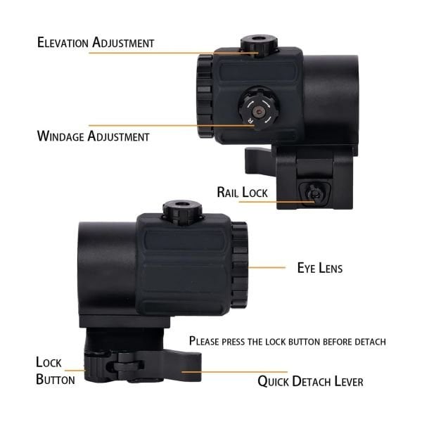 SOTAC 558 G43 Red & Green Dot Holographic Reflex Sight Scope with G43 3X Magnifier Combo Built-in Flip QD Mount Nişangah - Siyah