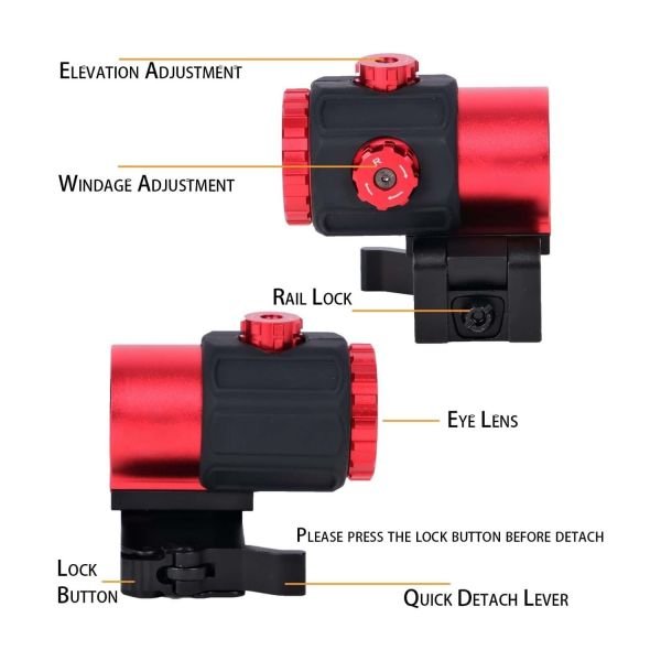 SOTAC 558 G43 Red & Green Dot Holographic Reflex Sight Scope with G43 3X Magnifier Combo Built-in Flip QD Mount Nişangah- Kırmızı