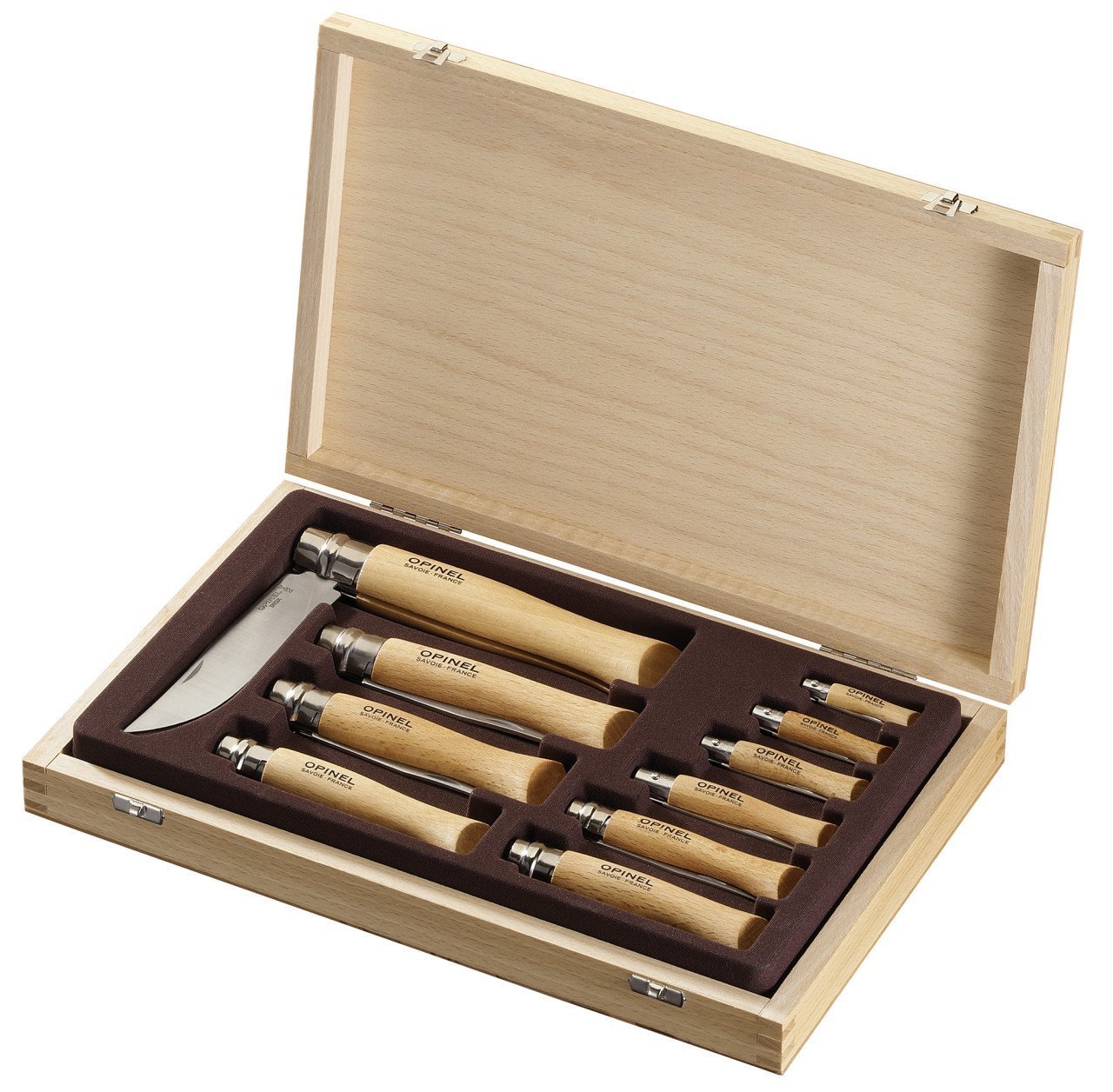 OPINEL INOX KAYIN SAPLI 10 LU CAKI SETI (NO:2-12)