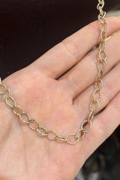 90 Cm Gold Rengi Gümüş Zincir By-7929