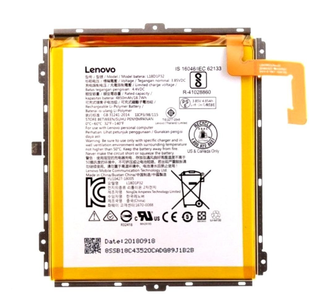 Orijinal Lenovo Smart Tab M10 TB-X605F TB-X605L Tablet Batarya Pil