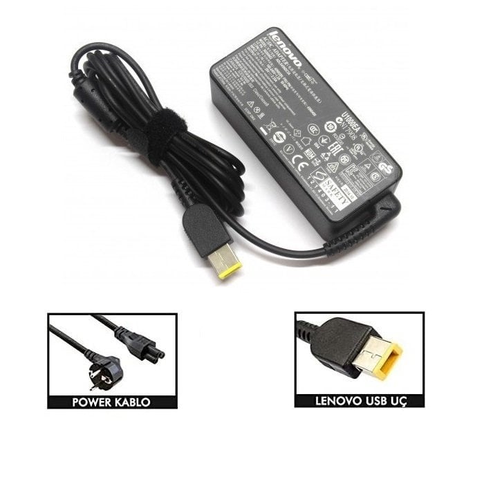 Orijinal Lenovo ideapad V130-15IKB 20V 2.25A Usb Uç Notebook Adaptör Laptop Şarj Aleti 01FR047