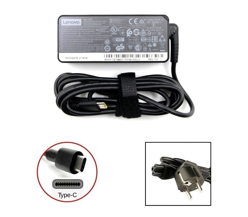 Orijinal Lenovo Thinkpad T495 2.25A 45W Type-C Uç Notebook Adaptör Laptop Şarj Aleti 02DL118