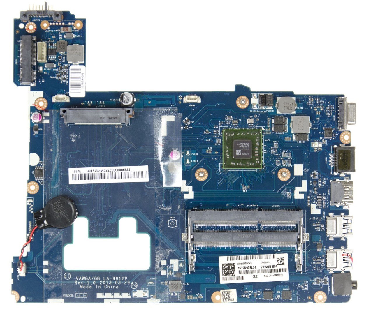 Orijinal Lenovo G505 AMD E1-2100 On Bord Notebook Anakart LA-9912P