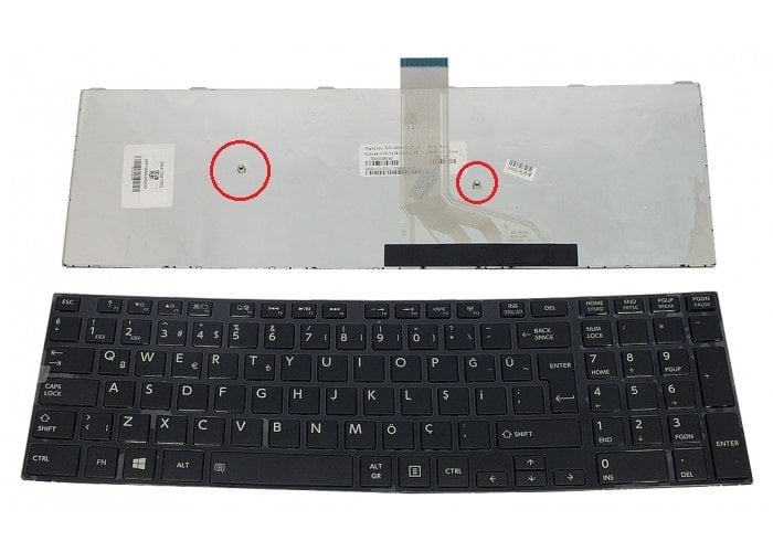 Toshiba Satellite L50-A L55-A M50-A Çerçeveli Klavye Tuş Takımı Siyah