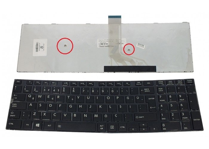 Toshiba Satellite L50-A-11X L50-A-11Z Çerçeveli Klavye Tuş Takımı Siyah