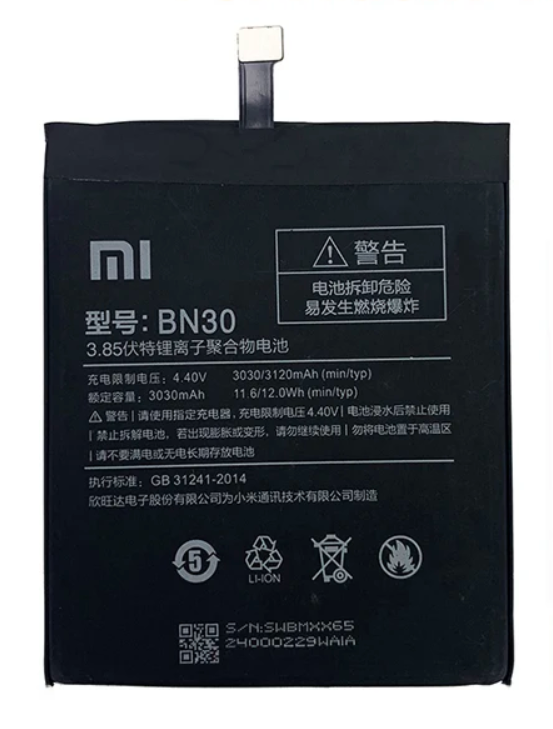 Xiaomi Orijinal Redmi AL-25240 BN30 4.40V 3030mAh 11.6Wh Cep Telefonu Batarya Pil