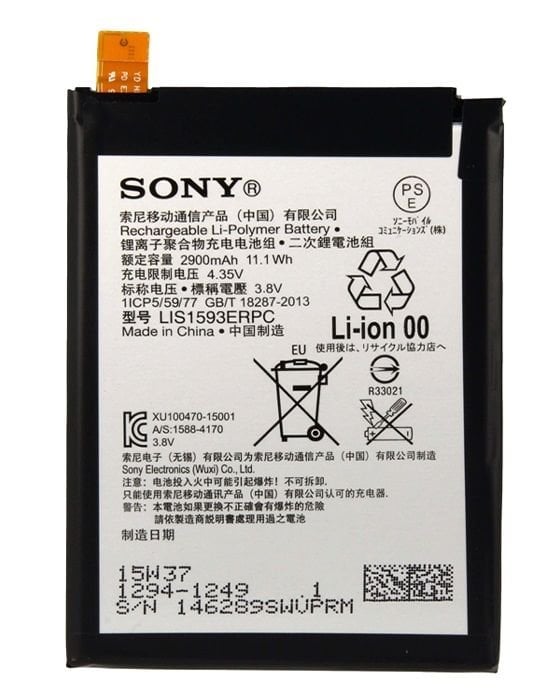 Sony Orijinal Xperia Z5 Serisi 4.35V 2900mAh 11.1Wh Cep Telefonu Batarya Pil