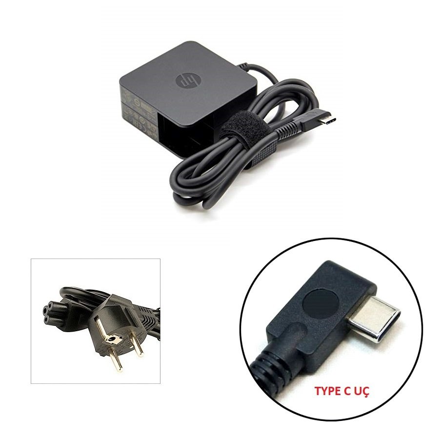 Orijinal HP Chromebook 13 G1 15V-3A 12V-3A 5V-2A Type C Uç Notebook Laptop Adaptör Şarj Aleti 828769-001 TPN-CA02