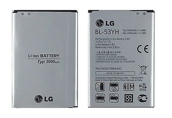 LG Orijinal D830 D850 D851 3.8V 3000mAh 11.4Wh Cep Telefonu Batarya Pil