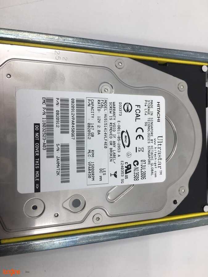 İkinci El Hitachi 147GB 15000RPM FC 4 Gbps 3.5 16MB Cache 118032523-A03