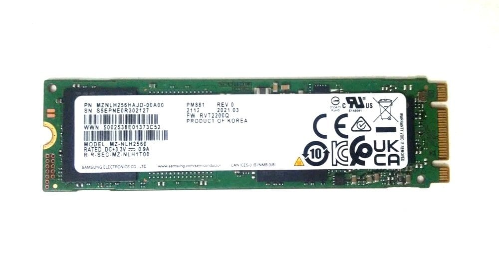 Samsung PM881 256GB M2 2280 Sata 6 Gb/s SSD Solid State Driver Harddisk MZ-NLH2560