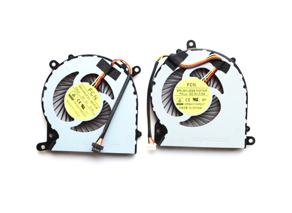 Orijinal Clevo 6-31-P6502-201 Çift L+R Sağ Sol Cpu Soğutucu Fan