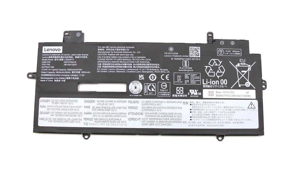 Lenovo Orijinal ThinkPad X1 Carbon Gen 10 21CB 21CC Notebook Batarya Laptop Pil