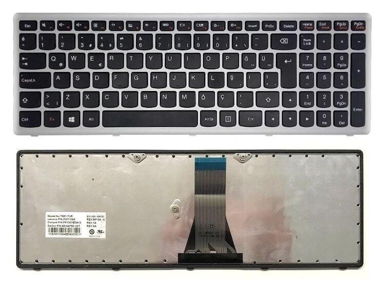 Orijinal Lenovo ideapad Z510 20287 80A3 Notebook Gri Klavye Tuş Takımı