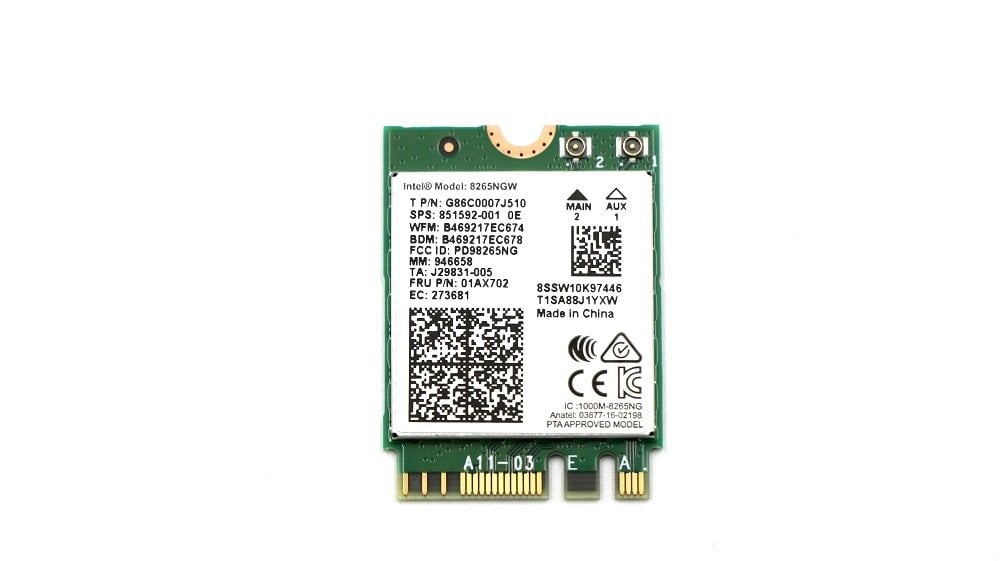 Orijinal Lenovo intel 8265 8265NGW 01AX702 01AX751 Wireless Wifi LAN Kartı