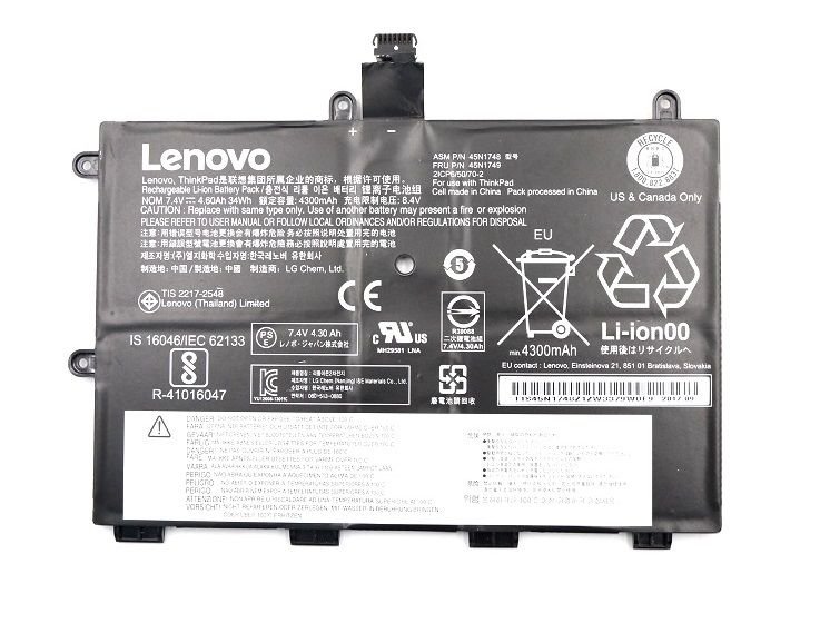 Orijinal Lenovo Thinkpad 45N1748 45N1749 Notebook Batarya Laptop Pil