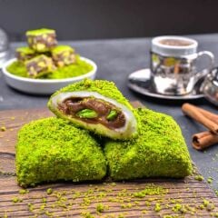 Toz Fıstıklı Çikolatalı Muska Türk Lokumu 400 Gr