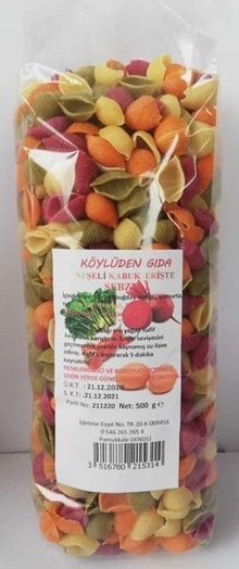 Köylüden Gıda Sebzeli Kabuk Erişte 500 gr