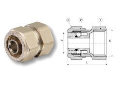 16x2-1/2 Pex İç Dişli Rakor