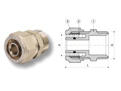 16x2-1/2 Pex Dış Dişli Rakor