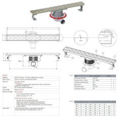 Paslanmaz Duş Kanalı / Duş Süzgeci Çerçeveli 40 cm