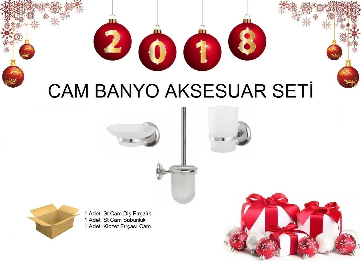 Yılbaşı Özel Prestij Cam Banyo Aksesuar Seti