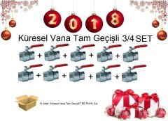 Yılbaşı Özel Prestij Küresel Vana Tam Geçişli Set 3/4 10 LU