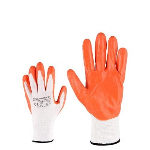 POLYESTER NİTRİL KAPLAMA ELDİVEN (TURUNCU-BEYAZ)