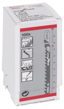 Bosch - Hızlı Kesim Serisi Ahşap İçin T 144 D Dekupaj Testeresi Bıçağı - 100'Lü Paket