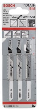 Bosch - Temiz Kesim Serisi Sert Ahşap İçin T 101 AIF Dekupaj Testeresi Bıçağı - 3'Lü Paket