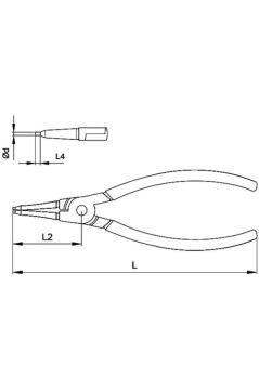 CETA FORM E67-44-0180 İç Segman Pensesi 180 mm (Düz Uçlu-Yaysız)