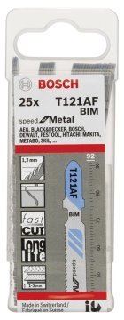 Bosch - Hızlı Kesim Serisi Metal İçin T 121 AF Dekupaj Testeresi Bıçağı - 25'Li Paket