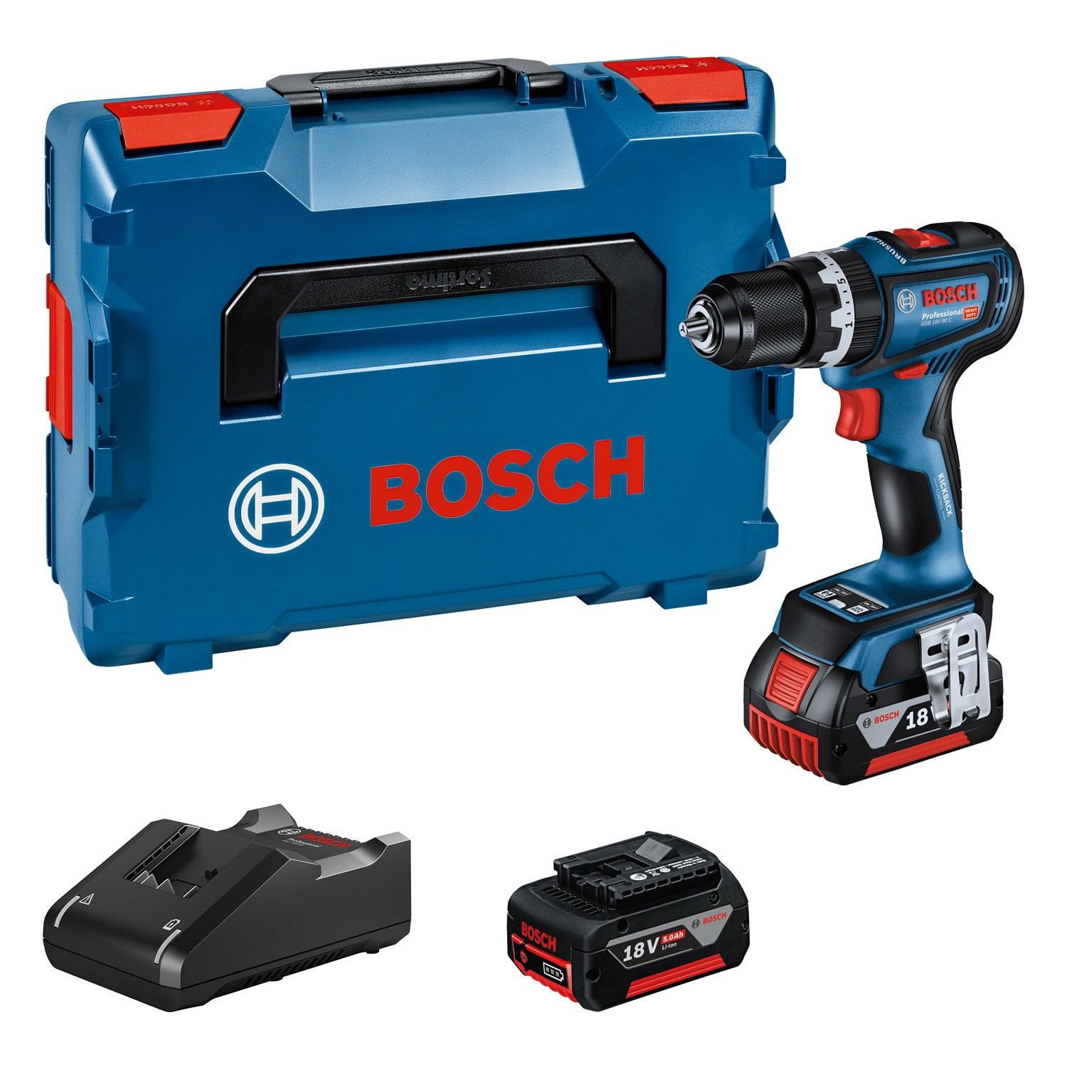 BOSCH GSB 18V-90 C Akü.Darb.Delme Vid. 2x5.0Ah