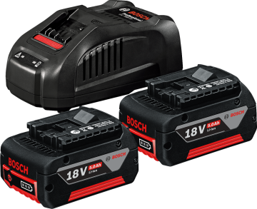 BOSCH 18V Başlangıç seti 2x5.0 Ah + GAL 1880CV (2 x 18V akü, 5.0Ah kapasite ve hızlı şarj cihazı)