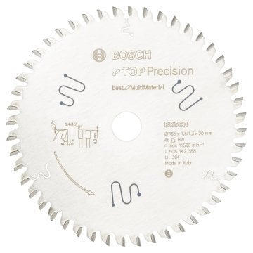 Bosch - Best Serisi Hassas Kesim Çoklu Malzeme için Daire Testere Bıçağı 165*20 mm 48 Diş
