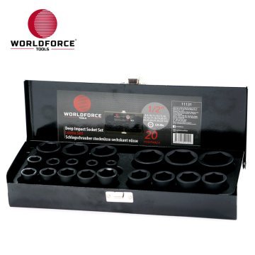 WORLDFORCE Lokma Seti 20 parça 1/2'' 6 Köşe (8- 24, 27, 30, 32mm) Metal Kutu