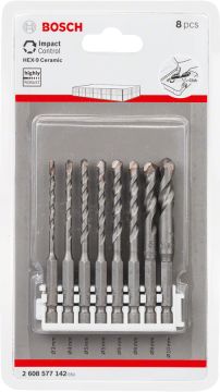 Bosch - HEX-9 Ceramic Altıgen Şaftlı Matkap Ucu 8'li Set - Click