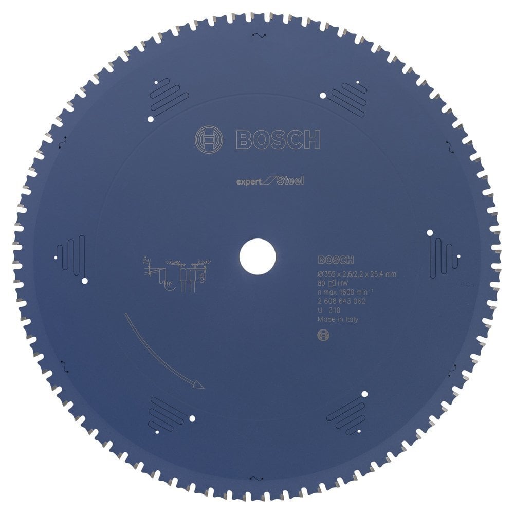 Bosch - Expert Serisi Metal için Daire Testere Bıçağı 355*25,40 mm 80 Diş