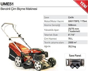 KAMA BYREİS UME51 Benzinli İtmeli Çim Biçme Makinası 51 cm