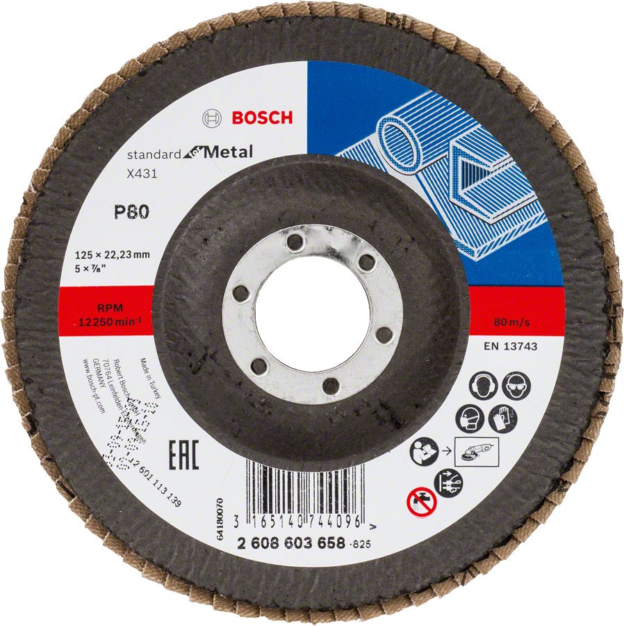 Bosch - 125 mm 80 Kum Standard Seri AlOX Flap Disk