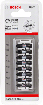 Bosch - Impact Control Serisi Vidalama Ucu 8'li T15/T20x2/T25x2/T30x2/T40 *25mm